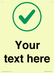 Custom plain background, green tick in circle sign